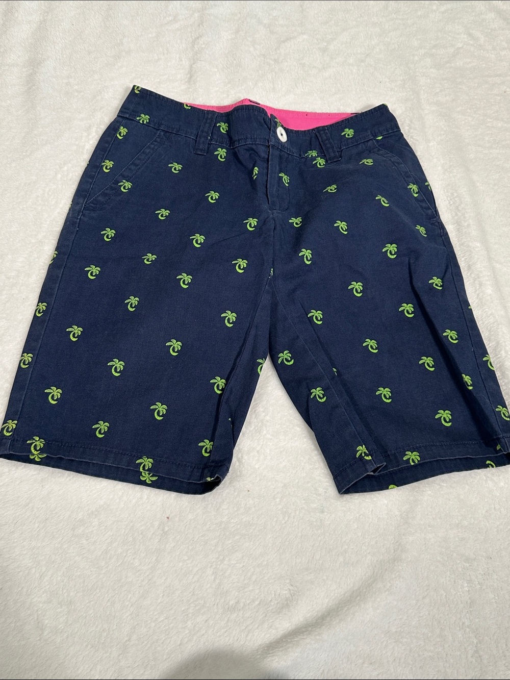 Lilly Pulitzer Navy Blue Palm Print Bermuda Shorts
